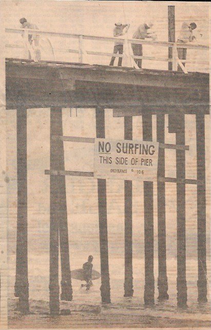 no surfing sign 1964